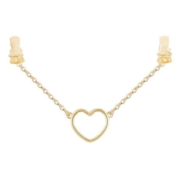 Gold Heart Cardigan Chain Clip - Picture 1 of 8